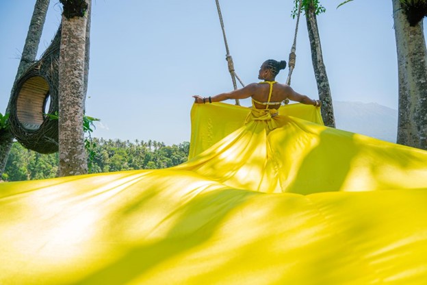 Yellow flying dress