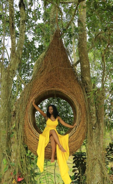 Yellow dress swing