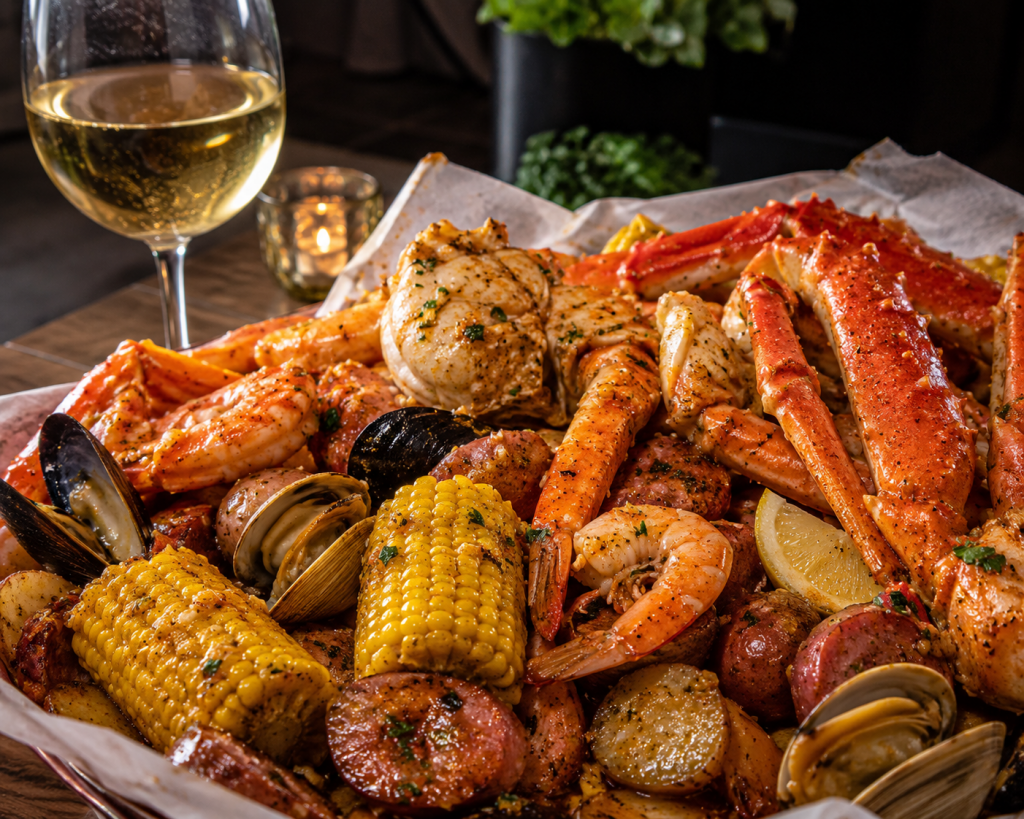 Lobster, Crab & Shrimp w/wine